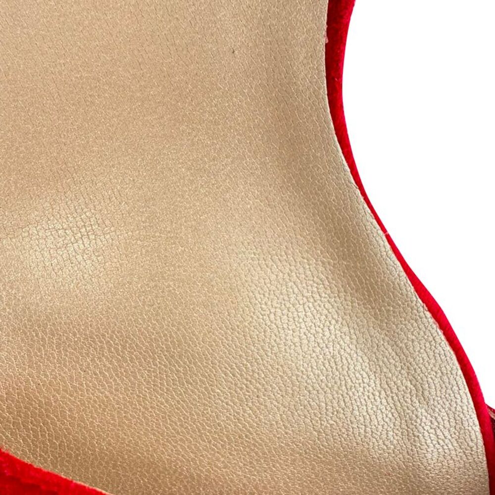 Stuart Weitzman Ankle Strap Sandal Heels in Red Suede - Picture 12 of 12